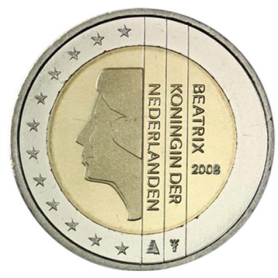 NIederlande-2Euro-2008-bfr-KöniginBeatrix-RS