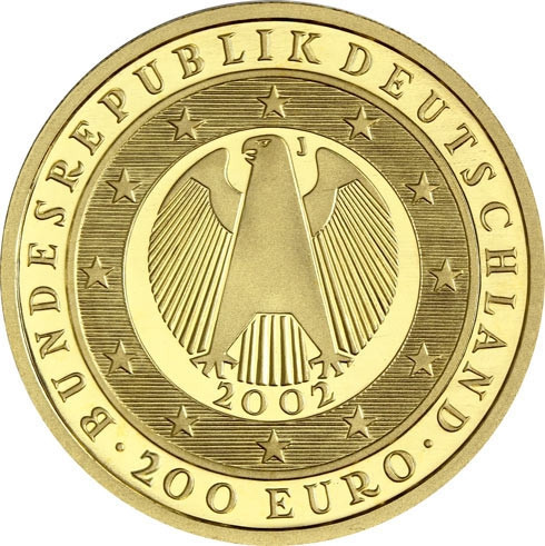 Deutschland 200 Euro 2002 Übergang zur Währungsunion 1 Oz Gold