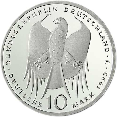 Deutschland 10 DM Silber 1993 Stgl. 150. Geburtstag von Robert Koch I