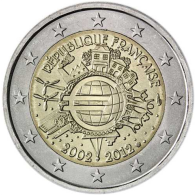 Frankreich-2Euro-2012-100JahreBargeld-RS