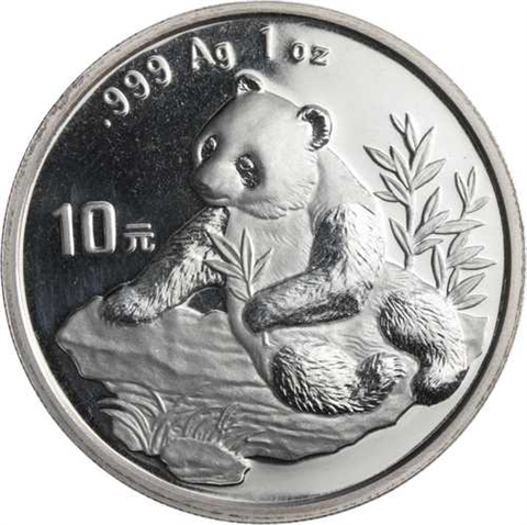 China-10 Yuan-1998-AGstgl-Panda-RS