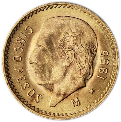 Mexiko 5 Pesos 1955 bfr Hidalgo I
