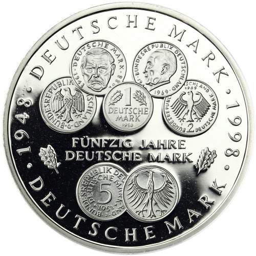 Deutschland 10 DM Silber 1998 PP 50 Jahre Deutsche Mark Mzz. unserer Wahl