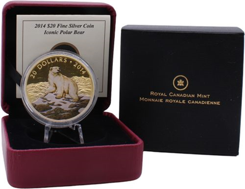 Kanada-20 Dollar-2014-AG-Polar Bear-Farbe-RS