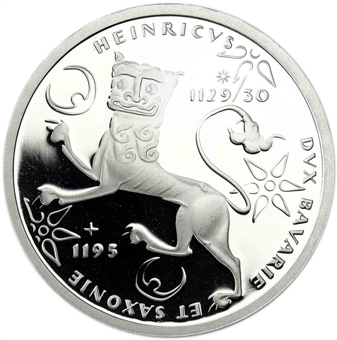 Deutschland 10 DM Silber 1995 PP 800. Todestag von Heinrich dem Löwen I