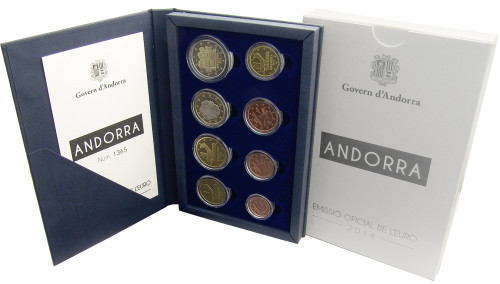 Kursmünzensatz Andorra 2014 KMS 1 cent bis 2 Euro Münzen