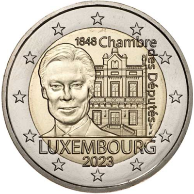 Luxemburg-2Euro-2023-bfr-Abgeordnetenkammer-MzzRabe