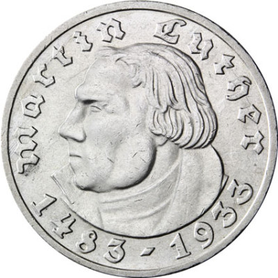 J.353 -  Drittes Reich  5 Reichsmark 1933  Martin Luther