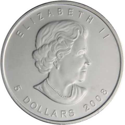 Kanada-5Dollar-2008-AgStgl-MapleLeaf-RS