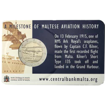Malta-2Euro-2015-Stgl-CoinCard-ErsterFlug-RS