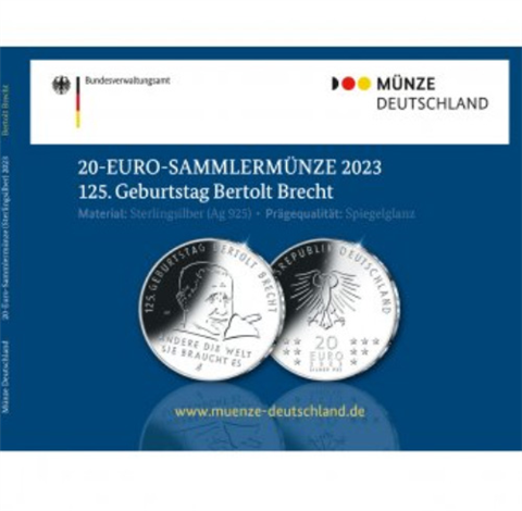 Deutschland-20Euro-2023-AGPP-Bertolt-Brecht-Folder