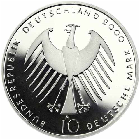 Deutschland-10-DM-Silber-2000-PP-Natur-Erde-Mensch,-EXPO-2000-I