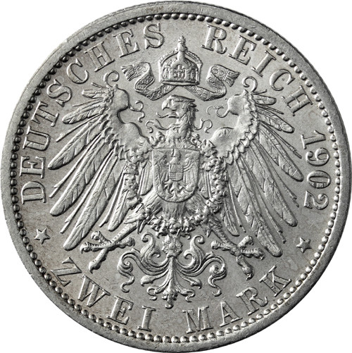 Jäger 102 Preussen 2 Mark 1891 - 1912 Sehr schön Wilhelm II Kaiser und König von Preußen I
