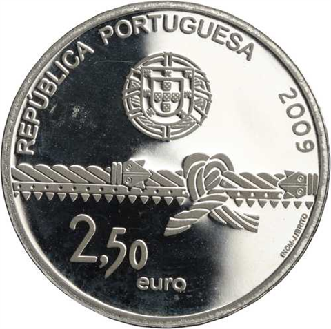 Portugal-2,5Euro-2009-PP-Turm von Belem-Etui