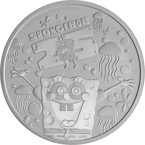 Tuvalu-1 Dollar-2024-AGstgl-Spongebob Schwammkopf-RS