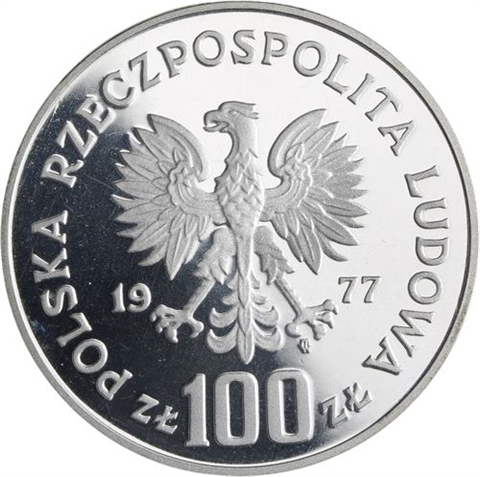 Polen-100 Zlotych-1977-AGpp-Henryk Sienkiewicz-RS