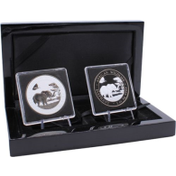 Somalia-2x100Schilling-2019-AG-Elefant-Farbe-BlackRuth-Etui II
