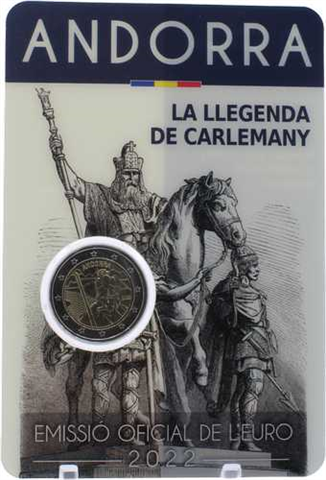 Andorra-2euro-2022-Stgl-Karl der Große-Coincard-Währungsvereinbarung-Set