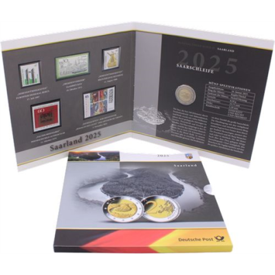 Deutschland-2Euro-Briefmarken-2025-Saarschleife-Folder
