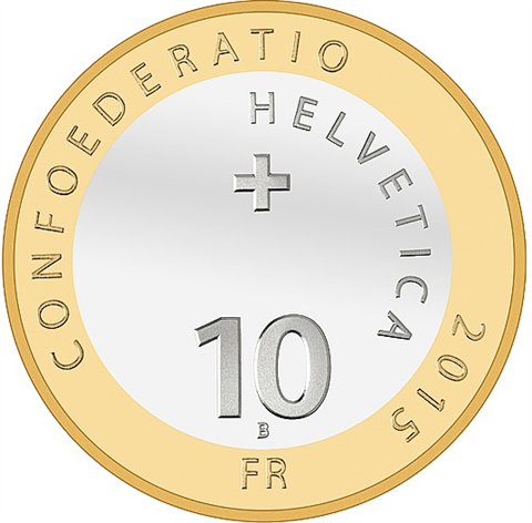 Schweiz Kurssatz 2015 mit 10 Fr Alpabzug Stgl