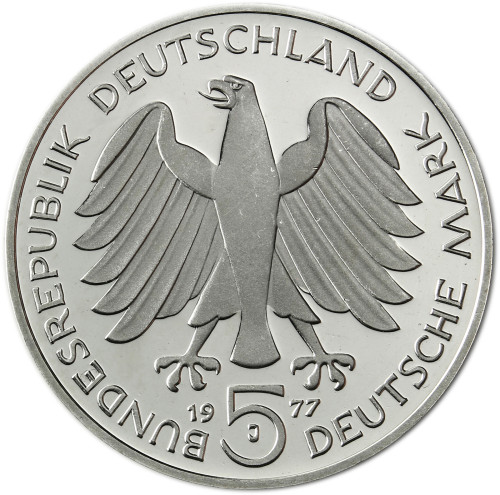 Deutschland 5 DM Silbermünze 1977 Stgl. Carl Friedrich Gauss