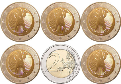 Deutschland 2 Euro 2008 bfr. Mzz .A bis J Bundesadler 