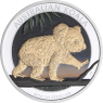 Australien-1 Dollar-2016-AGstgl-Koala Night-FD-Farbe-vergoldet-RS