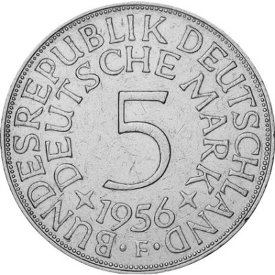 Deutschland 5 DM 1956 F Silberadler