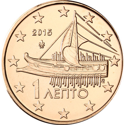 Griechenland 1 Cent 2015 bfr. athenische Triere