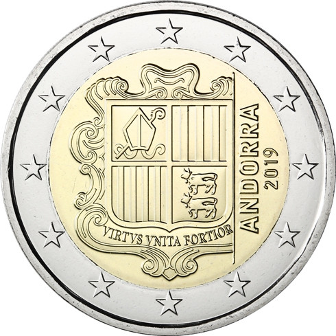 Andorra 2 Euro 2019 Staatswappen