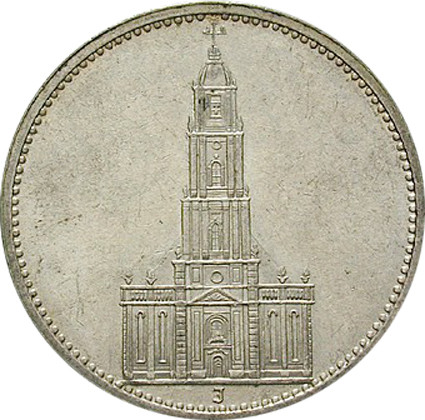 Original Reichsmark Silber Hindenburg , Garnisonskirche 