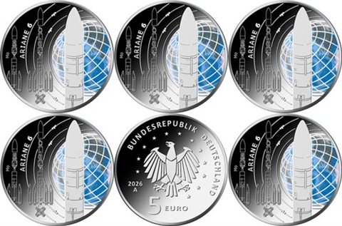 Deutschland-5Euro-2026-MZZ-A-J-CuNiPP-Erforschung-des-Weltraums-Ariane-6-RSVS
