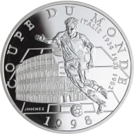 Frankreich-10 Francs-1997-AGpp-World Cup 1998-Fußballer Colloseum-RS