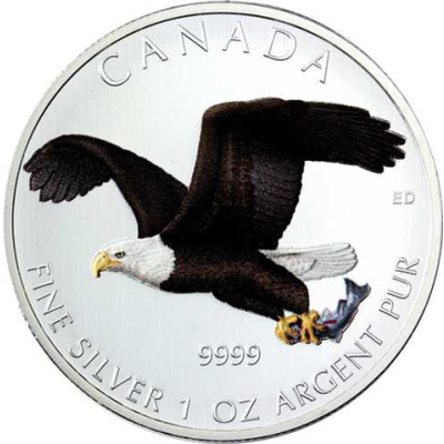 Kanada 5 Dollars 2014 bfr. Birds of Prey Bald Eagle in Farbe I