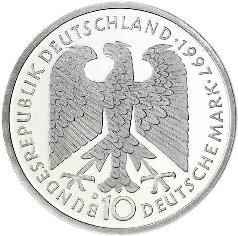 Deutschland 10 DM Silber 1997 Stgl. 200. Geburtstag von Heinrich Heine I