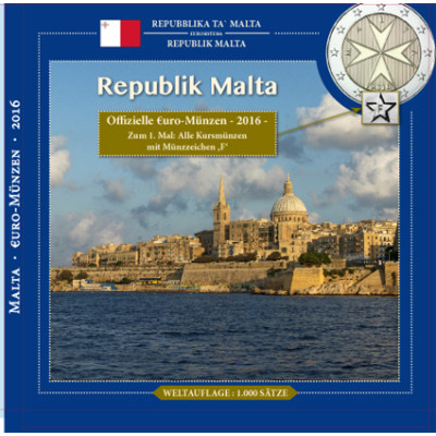 Malta 3,88 Euro  2016 stgl. KMS -  Sondersatz im Folder mit Mzz. F 