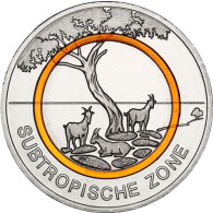 Neue 5 Euro Münze 2018 Subtropische Zone - Deutschland - Klimazone der Erde Polymerring Orange 