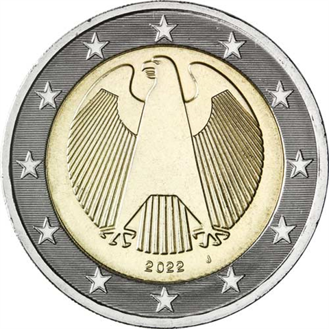 Deutschland-2Euro-2022-bfrcu-Kursmünze-J