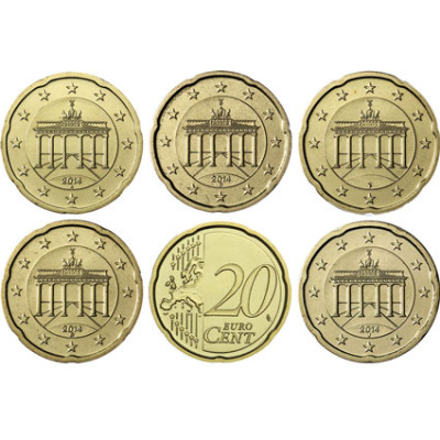 Deutschland 20 Euro-Cent 2014  Kursmünze mit Eichenzweig
