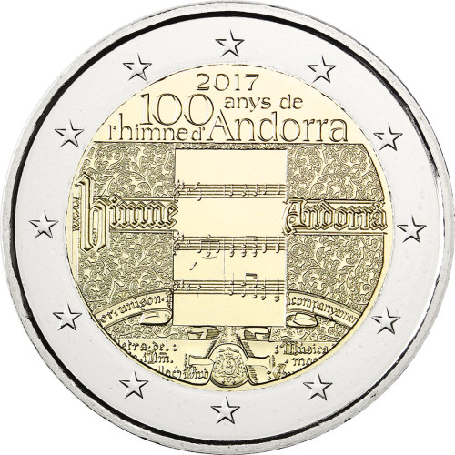 Andorra 2 x 2 Euro Gedenkmünzen  2017 stgl. Hymne und Pyrenäen 