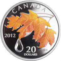 Kanada-20 Dollar-2012-AGpp-Maple Leaf Crystel Raindrop-Orange-RS