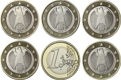 Deutschland 5 x 1 Euro 2014 Mzz A -J