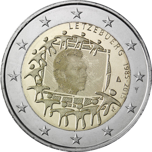 Euorpa Flagge Euro Münzen Luxemburg
