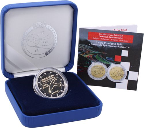 Belgien-2 euro-2025-PP-Rennstrecke-Etui