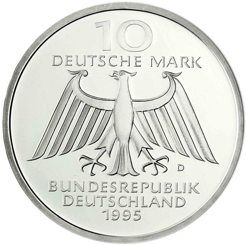 Deutschland 10 DM Silber 1995 Stgl. Wilhelm Korad Röntgen I