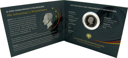 20 Euro Silber Sammlermünzen 2017 300. Geb. Johann Joachim Winckelmann 