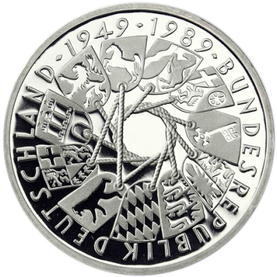 Deutschland 10 DM Silber 1989 PP 40 Jahre Bundesrepublik I