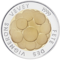 Schweiz-5Franken-1999-bfr-FêtedesVignerons-Winzerfest-Vevey-RS