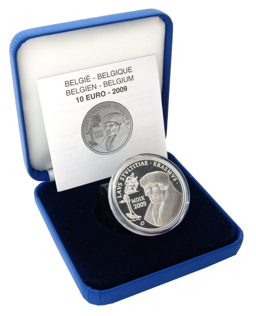 Belgien 10 Euro Silber 2009 PP Kulturelles Erbe: Erasmus von Rotterdam