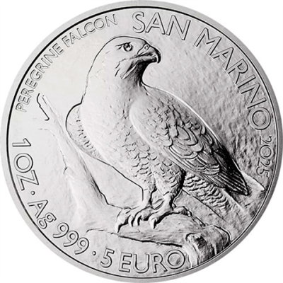 San-Marino-5-Euro-2025-AGstgl-Wanderfalke-RS